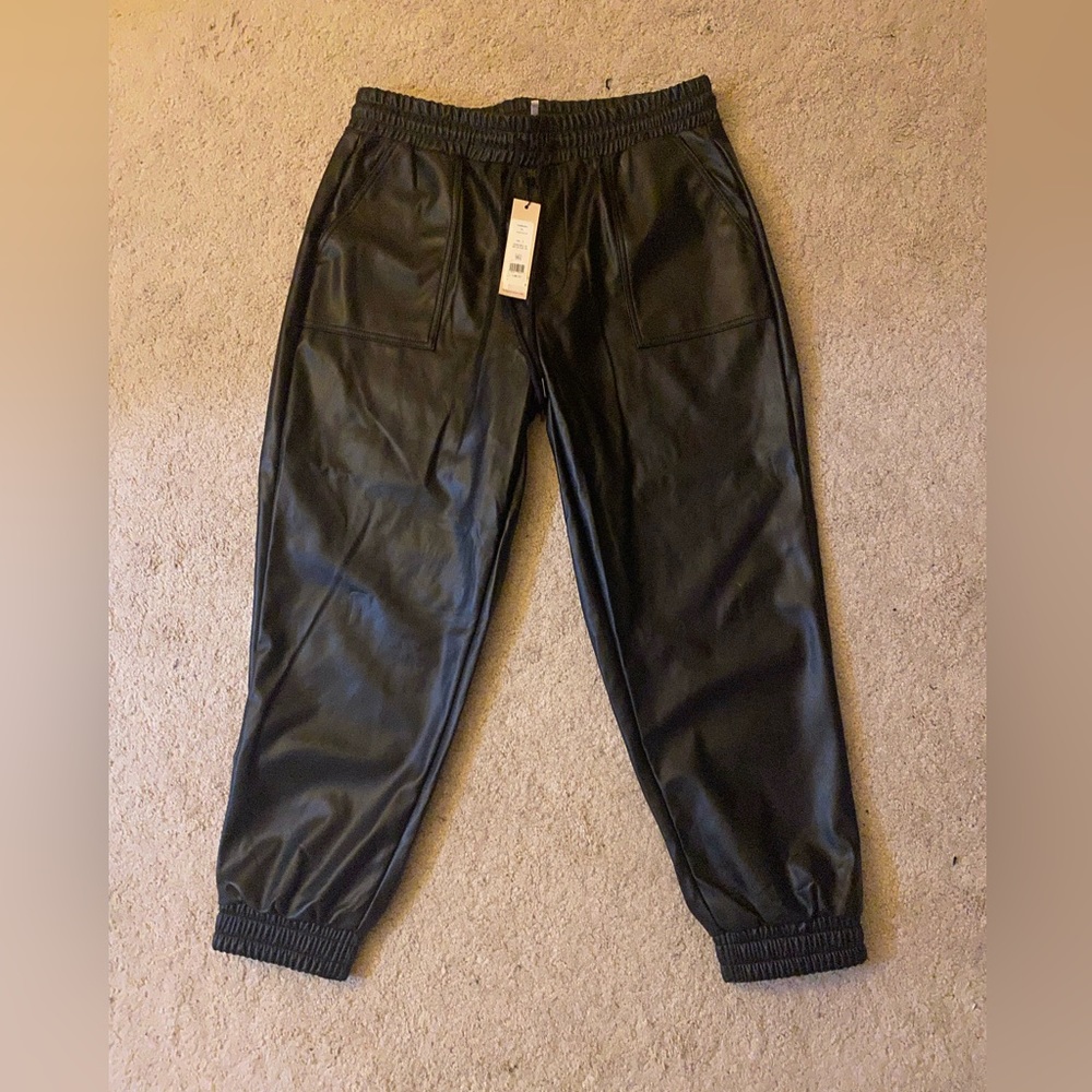 Black BCBG Leather Pants Large